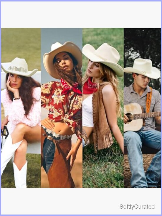 Classic Western Felt Cowboy Hat with Detachable Bands, Adjustable, All-Season main image 6
